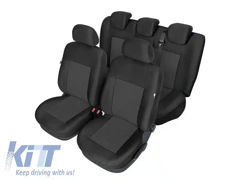 Tapiserie Kegel Tailore Made potrivită pentru scaunele din față și din spate împărțite ale Opel Corsa E 2014-2019, neagră