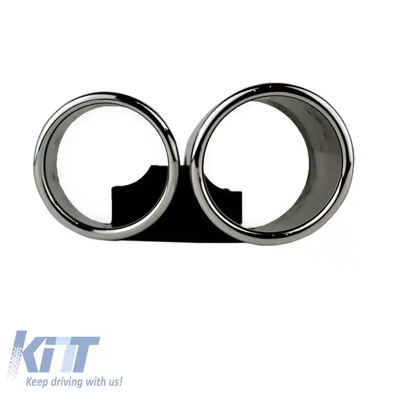 Tevi de evacuare duble potrivite pentru Audi A4 B8 08-15 S4 Look 2 buc.-image-6295641