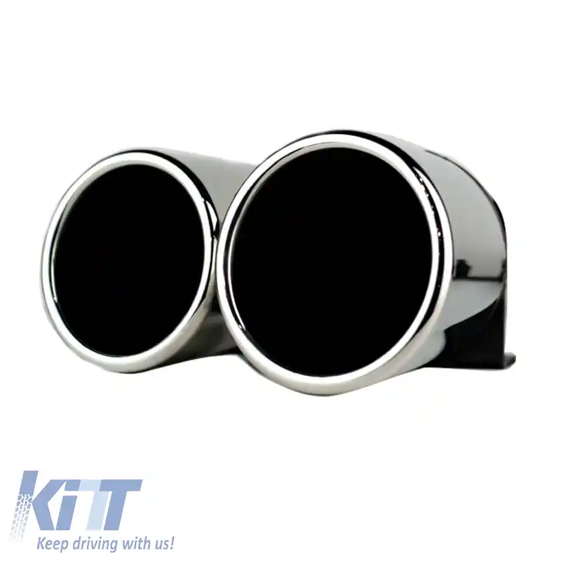 Tevi de evacuare duble potrivite pentru Audi A4 B8 08-15 S4 Look 2 buc.-image-6295644