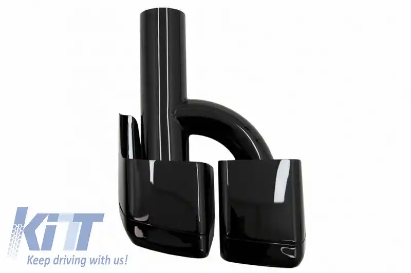 Tevi de evacuare duble potrivite pentru Mercedes-Benz W211, W212, W204, W209, W221, W164, W166 A Design 63 Look Black Edition 2 Pcs-image-6316278