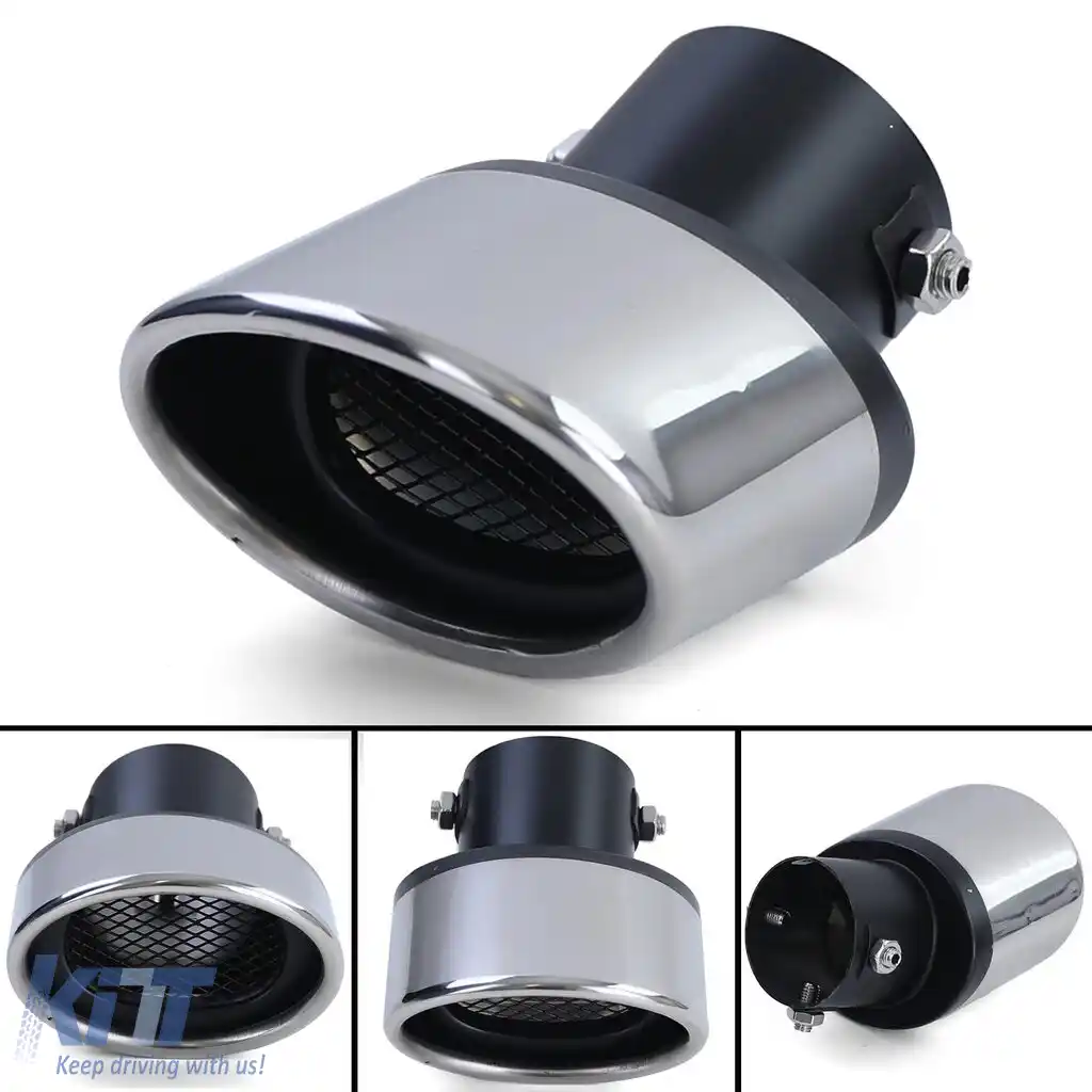 Tăierea de evacuare din oțel inoxidabil pentru motorsport, cu șuruburi, 70x114mm oval înclinat