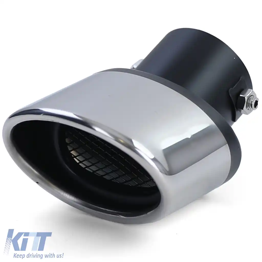 Tăierea de evacuare din oțel inoxidabil pentru motorsport, cu șuruburi, 70x114mm oval înclinat-image-6196224