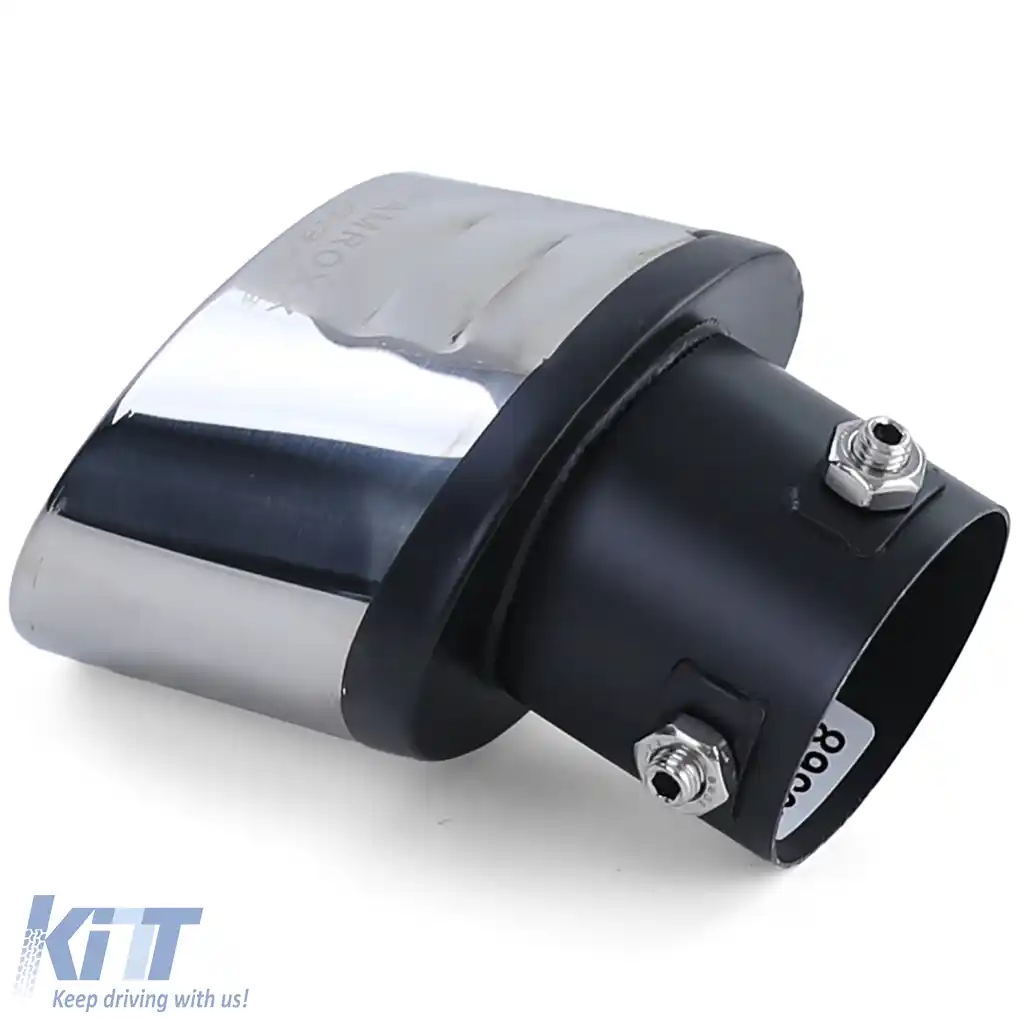 Tăierea de evacuare din oțel inoxidabil pentru motorsport, cu șuruburi, 70x114mm oval înclinat-image-6196231