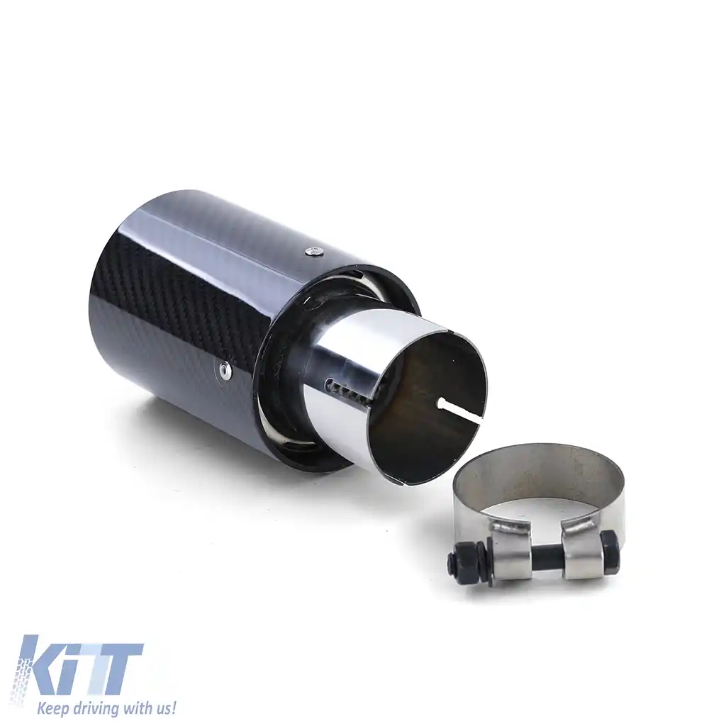 Tija de evacuare de 90mm din carbon cu absorber, potrivită pentru BMW Seria 1 E81 E82 E87 E88 2004-2013-image-6200084