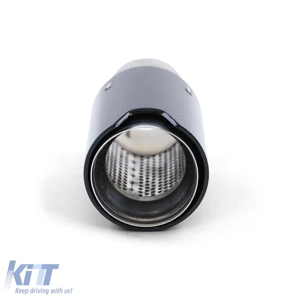 Tija de evacuare de 90mm din carbon real cu absorber, universală, pentru montare prin înșurubare-image-6196669