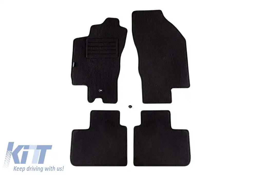 Tălpi de covor cu două straturi de la Petex, țesătură Rex potrivită pentru Alfa Romeo 156 1997-2005, Sportwagon 2000-2005, Crosswagon 2004-2007, set de 4 piese, negru
