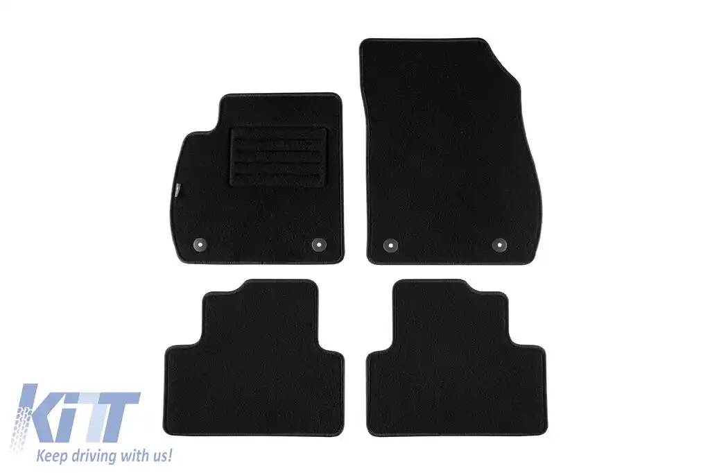Tălpi de covor cu două straturi de la Petex, țesătură Rex potrivită pentru Opel Zafira C 2012-2019, 5-7 locuri, set de 4 bucăți, negru