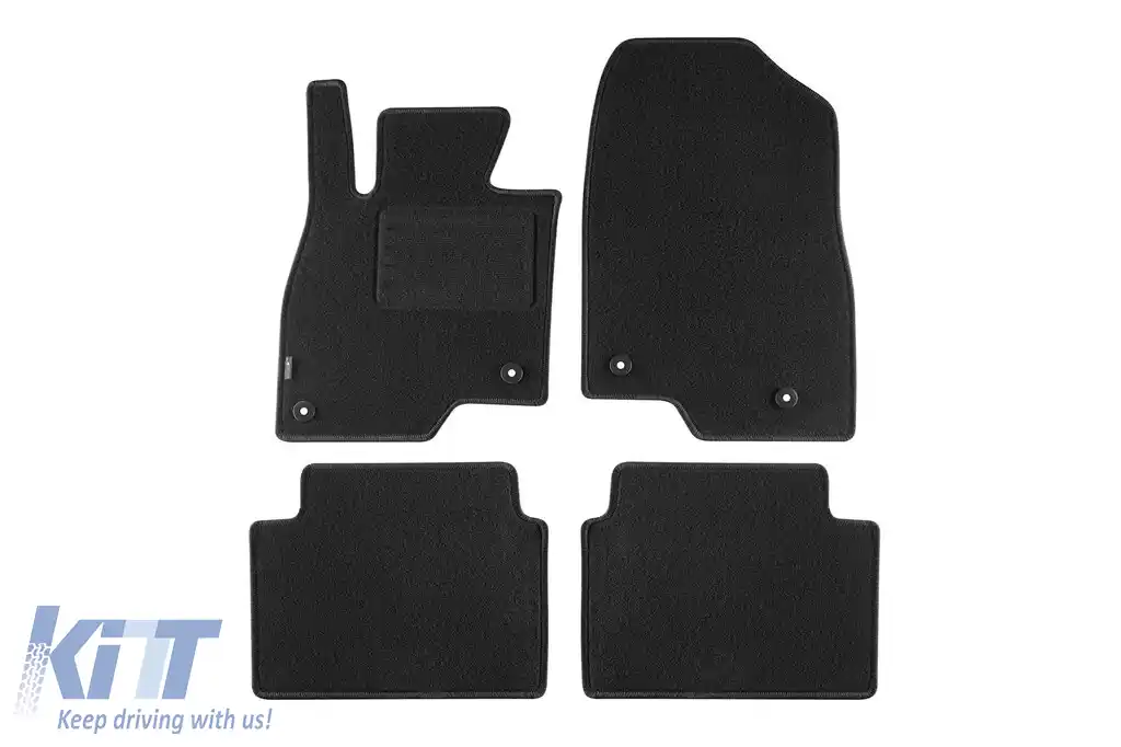 Tălpi de covor cu două straturi, potrivite pentru Mazda 3 hatchback, sedan 2013-2019, set de 4 bucăți, negre