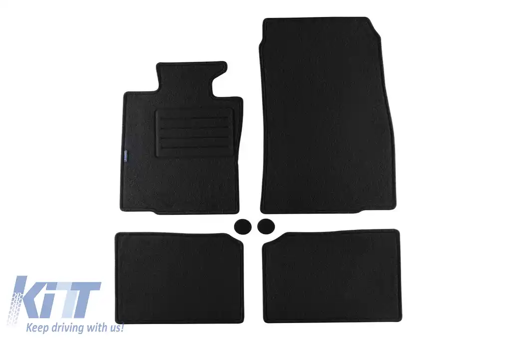 Tălpi de covor cu două straturi, potrivite pentru Mini Countryman 2010-2014, Paceman 2013-2016, din țesătură Rex de la Petex, set de 4 bucăți, negru