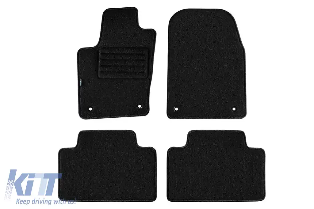 Tălpi de covor cu două straturi, potrivite pentru Jeep Grand Cherokee WK2 după 2010, din material Rex, set de 4 bucăți, negru