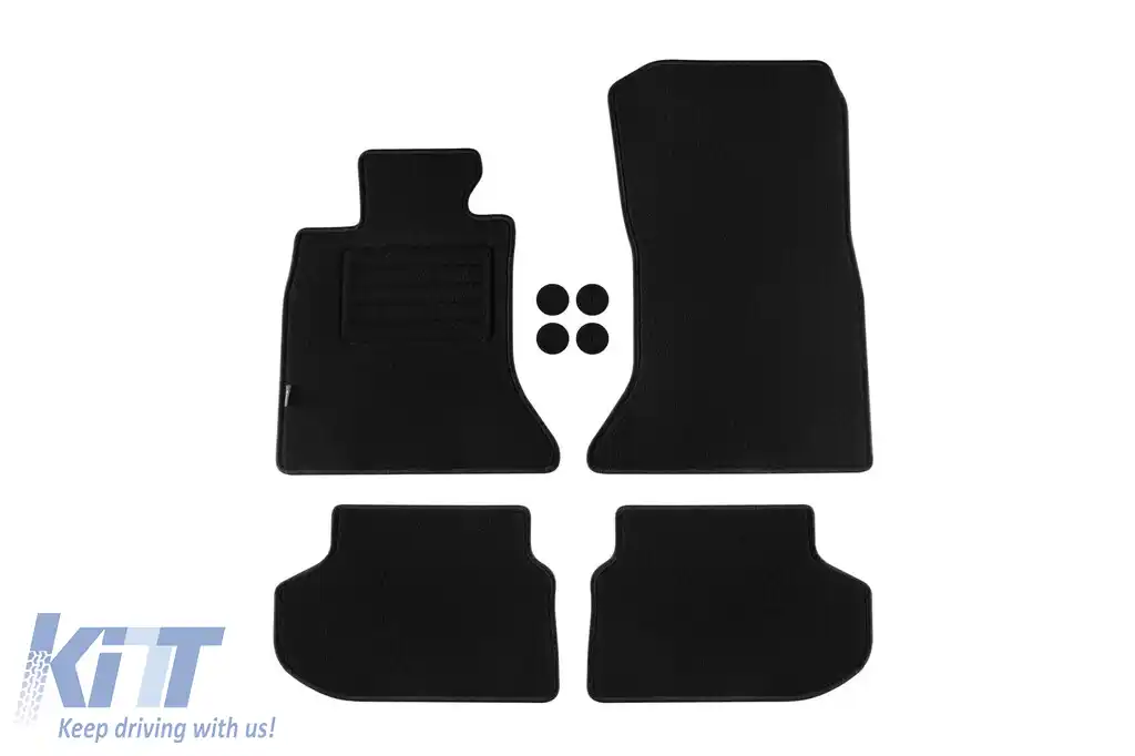 Tălpi de covor cu două straturi, potrivite pentru BMW 5 series F10 sedan, F11 estate 2013-2017, set de 4 bucăți, negre