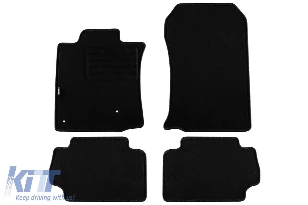 Tălpi de covor cu două straturi, potrivite pentru Toyota Land Cruiser 2009-2021, 3 uși, set de 4 bucăți, negre, de la Petex, țesătură Rex.