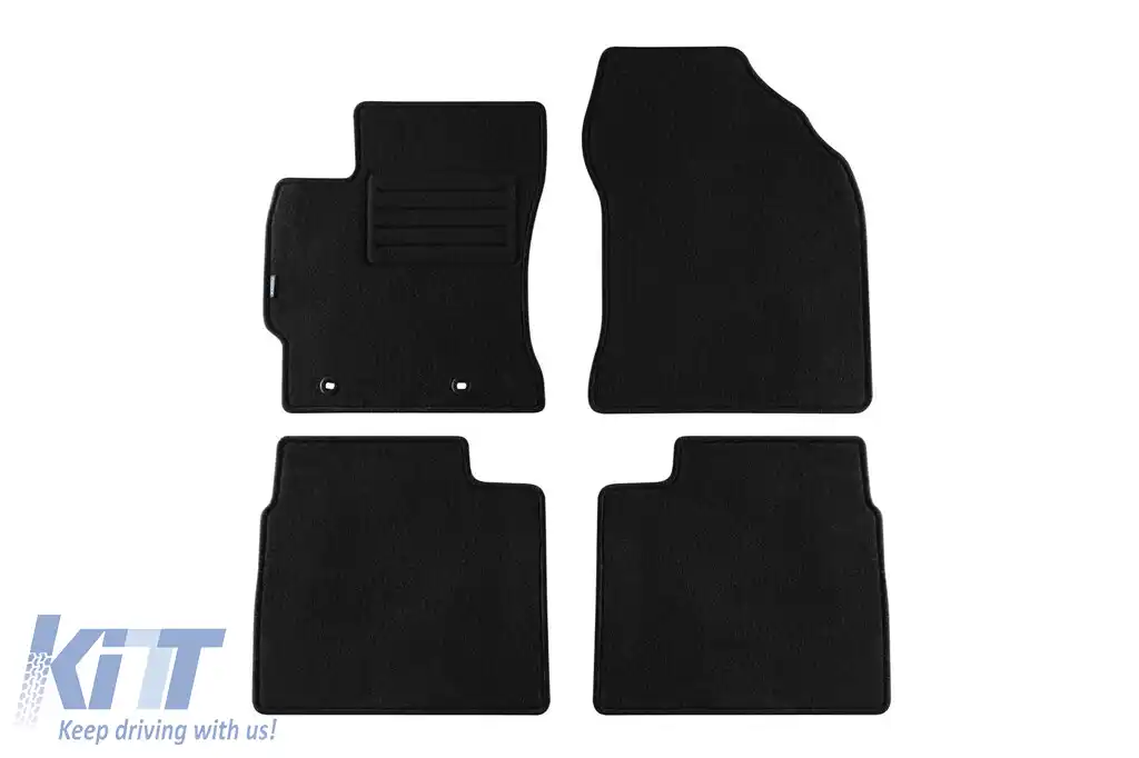 Tălpi de covor cu două straturi, potrivite pentru Toyota Corolla 2014-2017, din țesătură Rex, set de 4 bucăți, negre