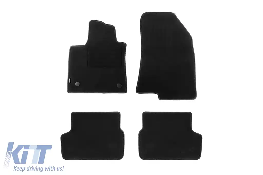 Tălpi de covor cu două straturi, potrivite pentru Dacia Sandero, Sandero Stepway după 2021, set de 4 bucăți, negre