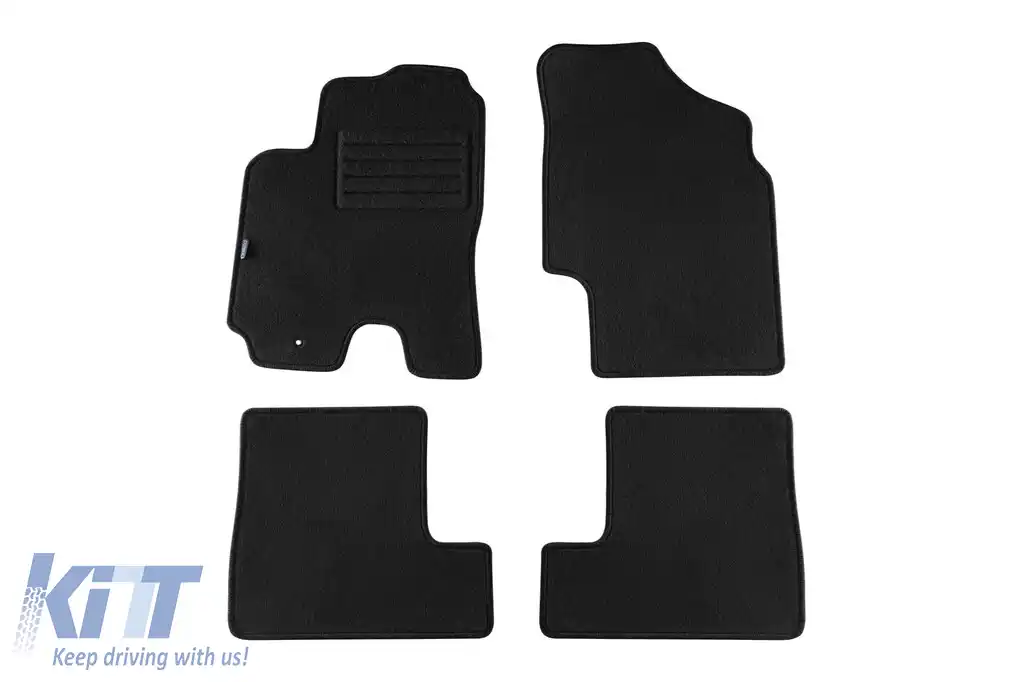 Tălpi de mochetă cu două straturi de la Petex, țesătură Rex potrivită pentru Toyota Rav4 2000-2003, 5 uși, set de 4 bucăți, negru