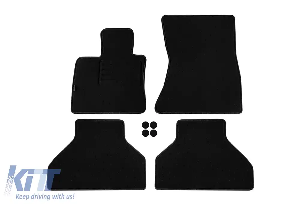 Tălpi de mochetă cu două straturi de la Petex, țesătură Rex potrivită pentru BMW X5 E70 2007-2013 cu 5 locuri, set de 4 bucăți, negru