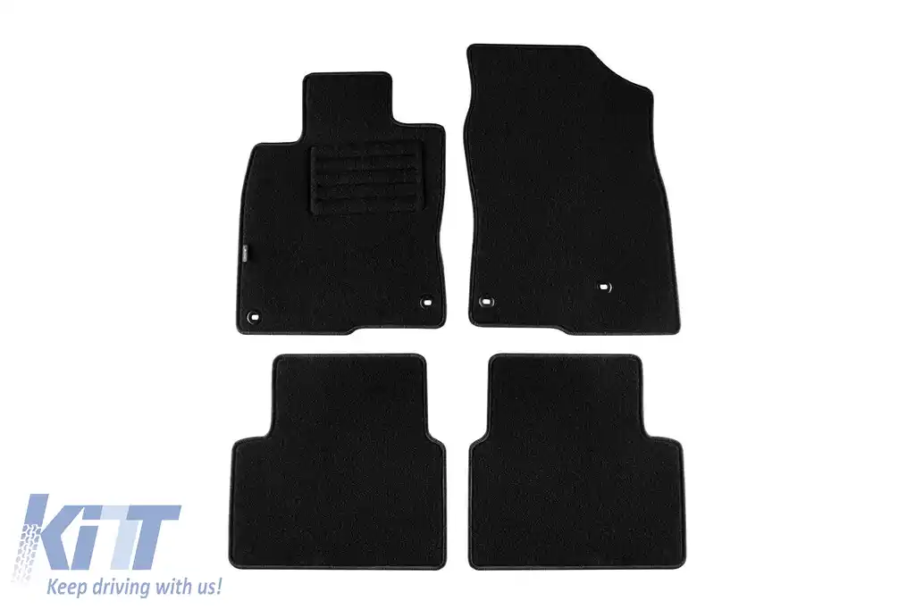 Tălpi de mochetă cu două straturi de la Petex, țesătură Rex potrivită pentru Honda Civic X după 2017, 5 uși, set de 4 bucăți, negru