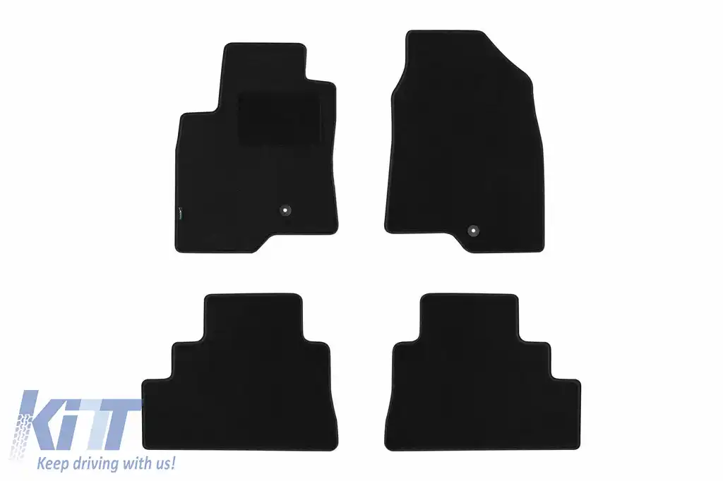 Tălpi de mochetă cu două straturi de la Petex, țesătură Rex potrivită pentru Opel Antara 2006-2017, set de 4 bucăți, negru