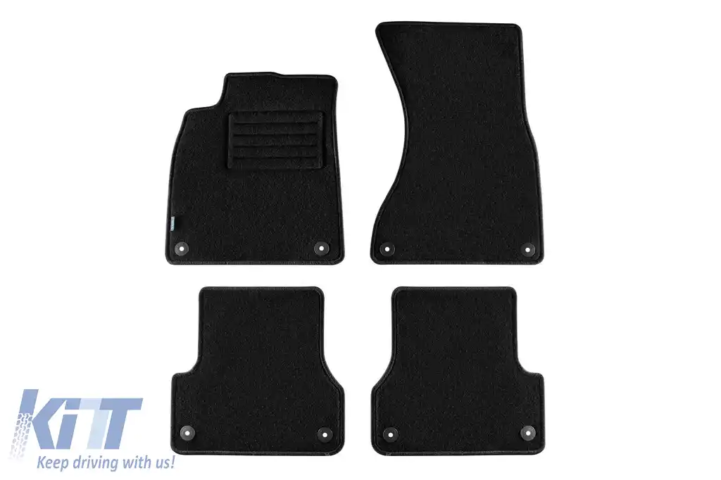 Tălpi de mochetă cu două straturi de la Petex, țesătură Rex potrivită pentru Audi A6 sedan, estate, Allroad 2011-2018, A7 2010-2018, set de 4 piese, negru