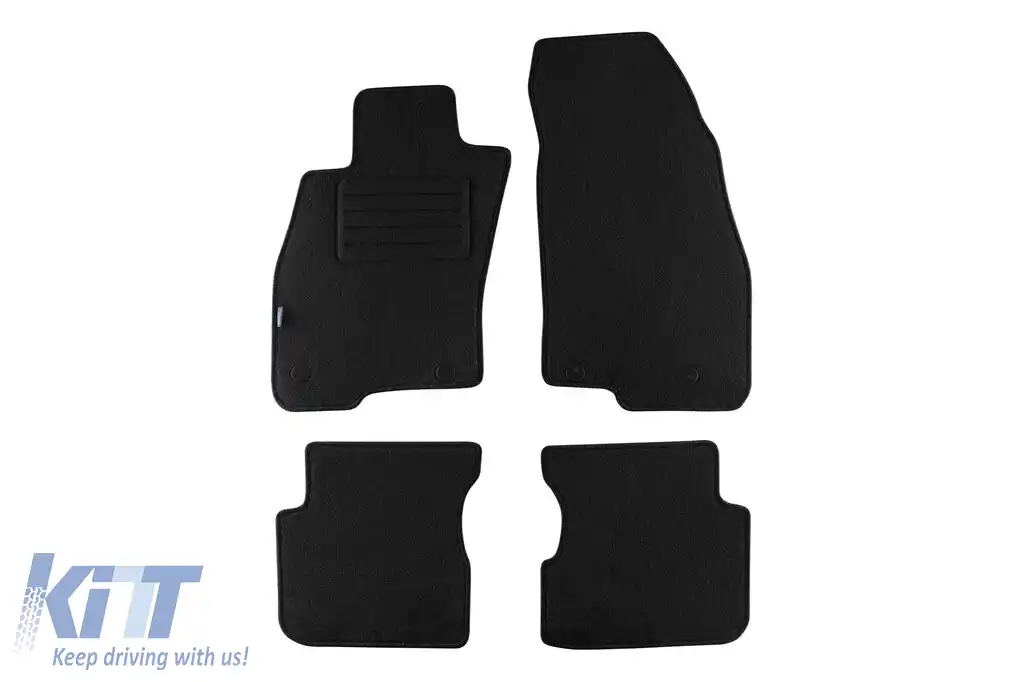 Tălpi de mochetă cu două straturi, potrivite pentru Alfa Romeo Mito 2008-2018, din țesătură Rex, set de 4 bucăți, negre