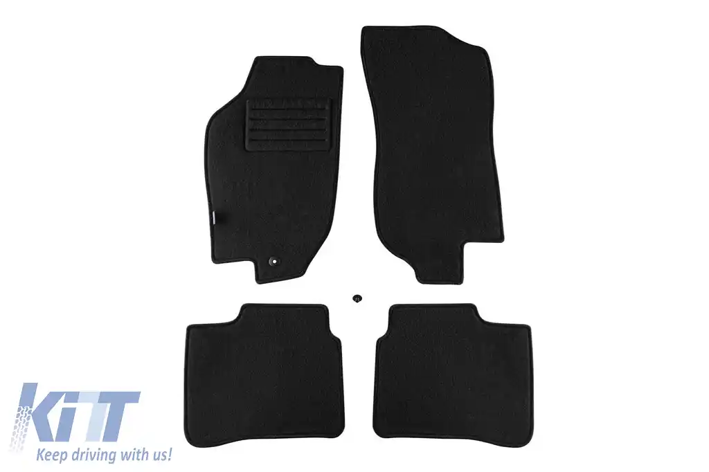 Tălpi de mochetă cu două straturi, potrivite pentru Alfa Romeo 145 1994-2001, 146 1995-2000, din țesătură Rex de la Petex, set de 4 bucăți, negre