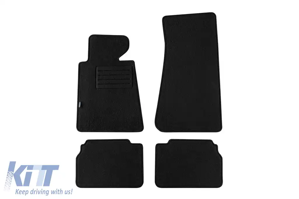Tălpi de mochetă cu două straturi, potrivite pentru BMW 5 series E34 1988-1995, din țesătură Rex, set de 4 bucăți, negru