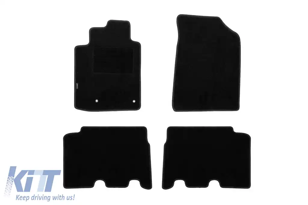 Tălpi de mochetă cu două straturi, potrivite pentru Toyota Yaris Verso 1999-2005, din țesătură Rex, set de 4 bucăți, negre