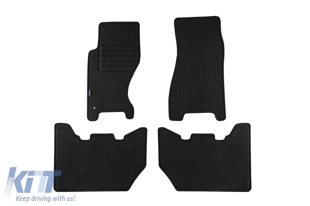 Tălpi de mochetă cu două straturi, potrivite pentru Jeep Grand Cherokee 1999-2004, din țesătură Rex, set de 4 bucăți, negru