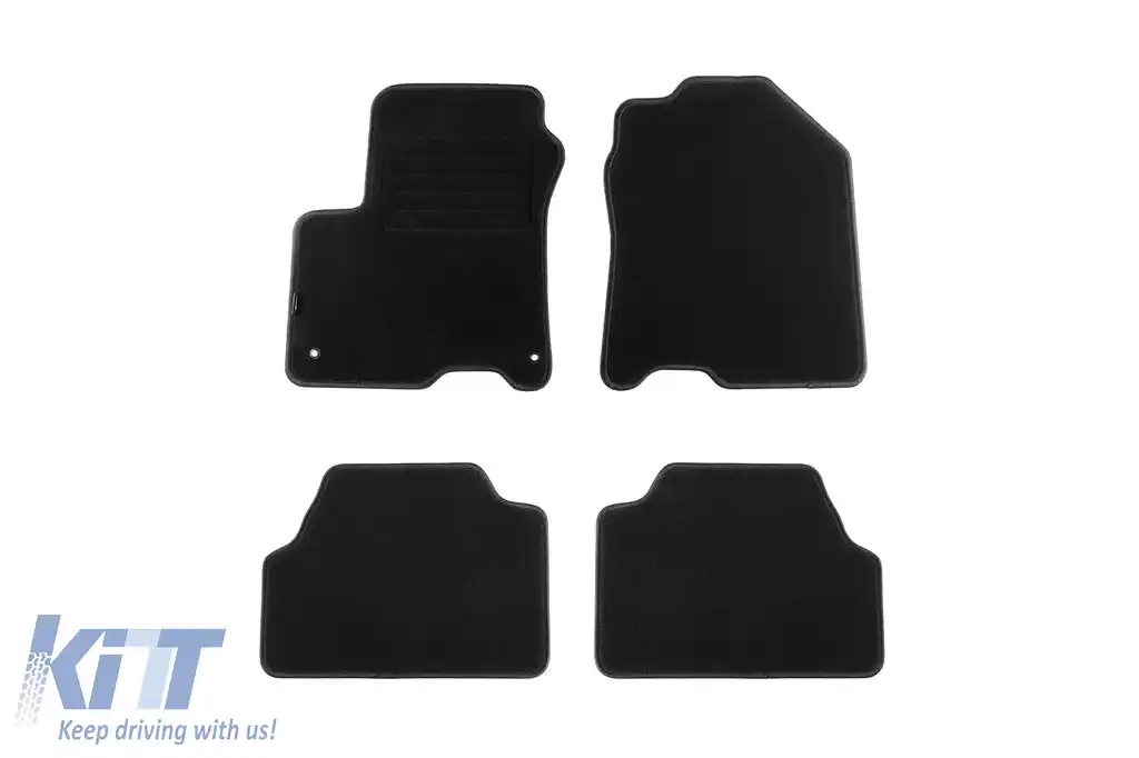 Tălpi de mochetă cu două straturi, potrivite pentru Hyundai Kona Electric 2019-2023, din țesătură Rex, set de 4 bucăți, negre
