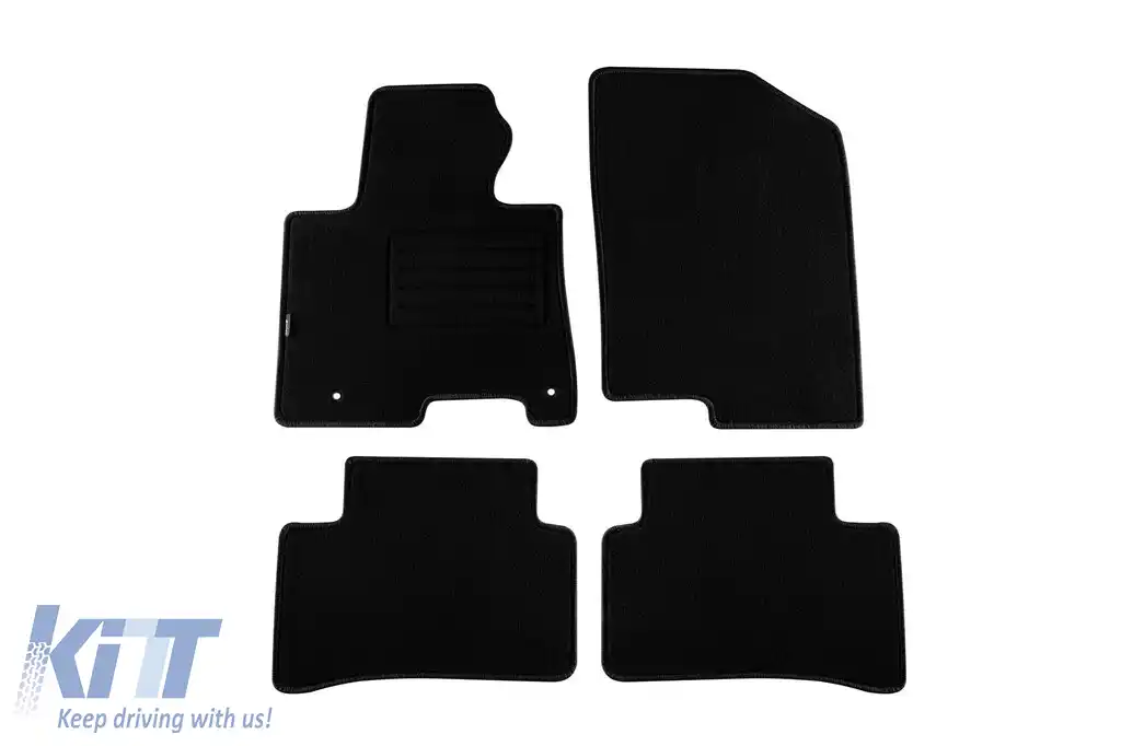 Tălpi de mochetă cu două straturi, potrivite pentru Hyundai Tucson, Tucson Mildhybrid după 2020, set de 4 bucăți, negre