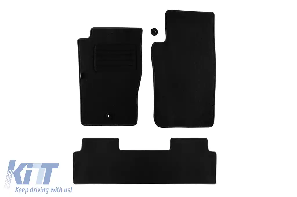 Tălpi de mochetă cu două straturi, potrivite pentru Nissan Patrol Y61 1998-2009 cu ampatament lung, din țesătură Rex, set de 3 bucăți, negre