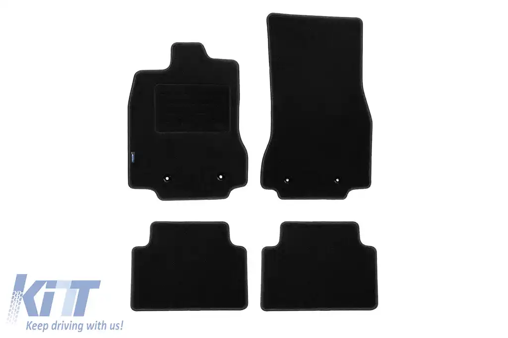 Tălpi de mochetă cu două straturi, potrivite pentru JAGUAR XF 2008-2015, din țesătură Rex, set de 4 bucăți, negre