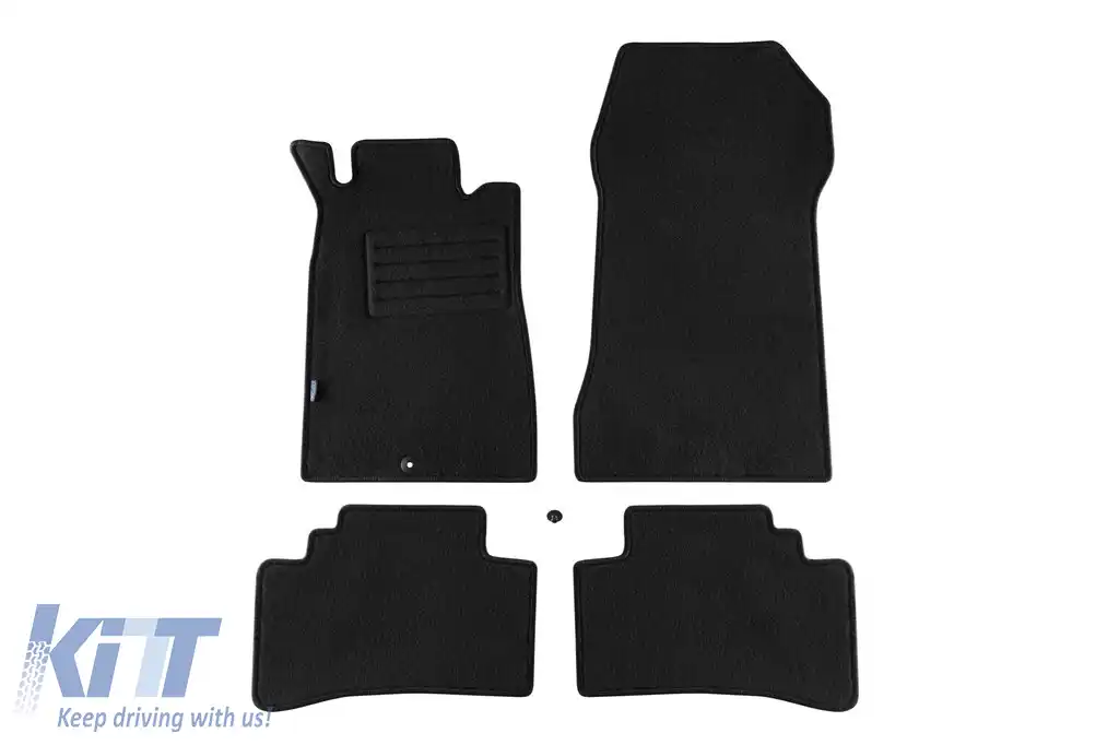 Tălpi de mochetă cu două straturi, potrivite pentru Mercedes CLK C208 1997-2002, din țesătură Rex, set de 4 bucăți, negre