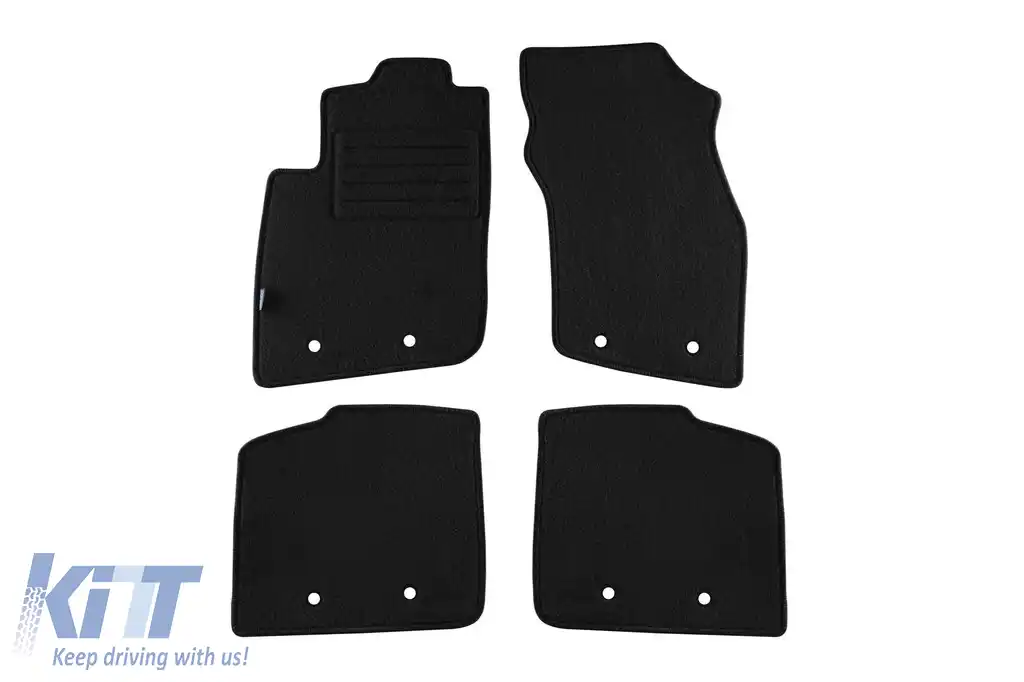 Tălpi de mochetă cu două straturi, potrivite pentru Volvo S40, V40 1999-2004, din țesătură Rex, set de 4 bucăți, negre