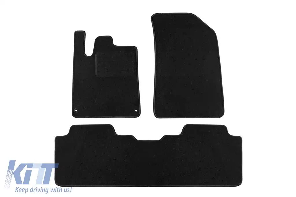 Tălpi de mochetă cu două straturi, potrivite pentru Citroen C5 2001-2008, din țesătură Rex, set de 3 bucăți, negre