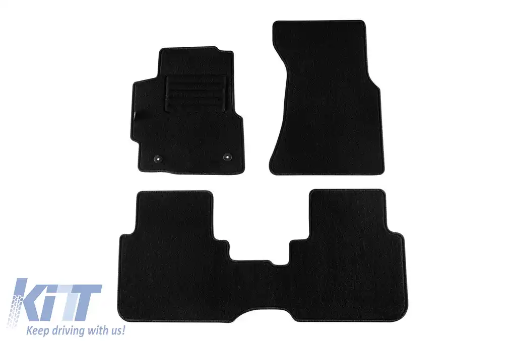 Tălpi de mochetă cu două straturi, potrivite pentru Honda CR-V 1997-2002 cu transmisie manuală, set de 3 piese, negre