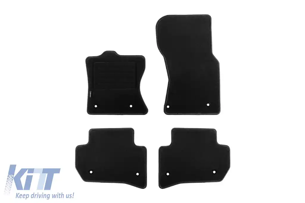 Tălpi de mochetă cu două straturi, potrivite pentru Range Rover Velar după 2017, din țesătură Rex, set de 4 bucăți, negre