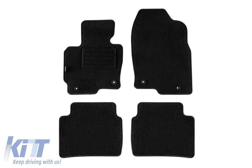 Tălpi de mochetă cu două straturi, potrivite pentru Mazda CX-5 2012-2017, din țesătură Rex, set de 4 bucăți, negre