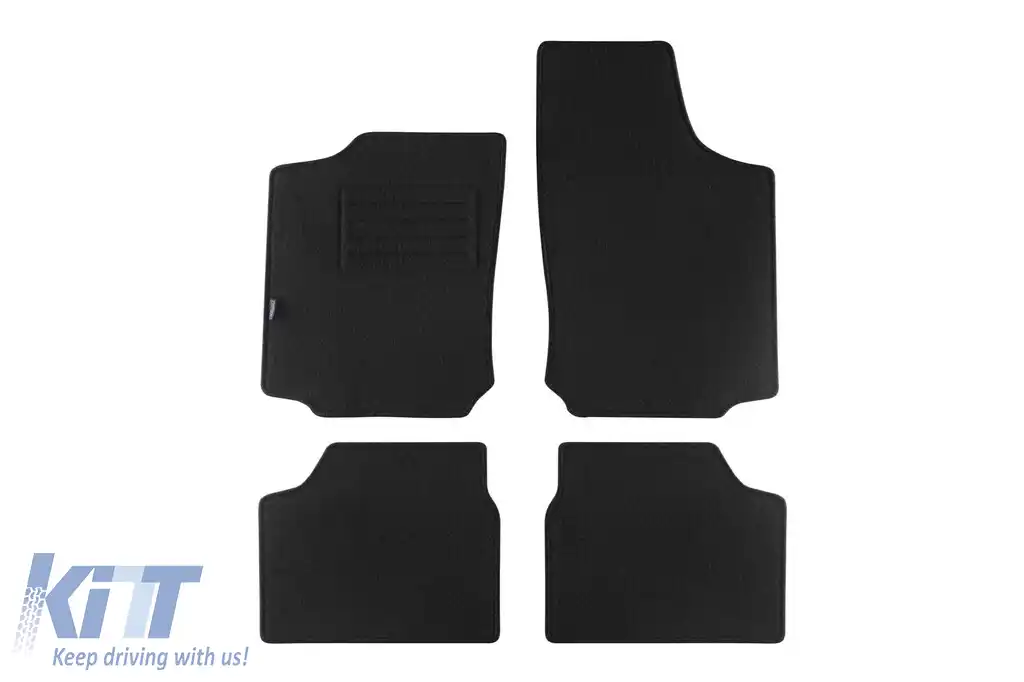 Tălpi de mochetă cu două straturi, potrivite pentru Opel Corsa C 2000-2004, din țesătură Rex, set de 4 bucăți, negre