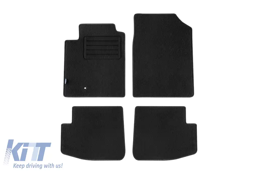 Tălpi de mochetă cu două straturi, potrivite pentru Toyota Yaris 1999-2005, 3 uși, set de 4 bucăți, negre