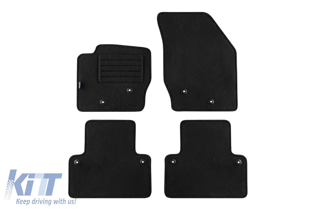 Tălpi de mochetă cu două straturi, potrivite pentru Volvo XC90 2003-2015, 5-7 locuri, set de 4 bucăți, negru