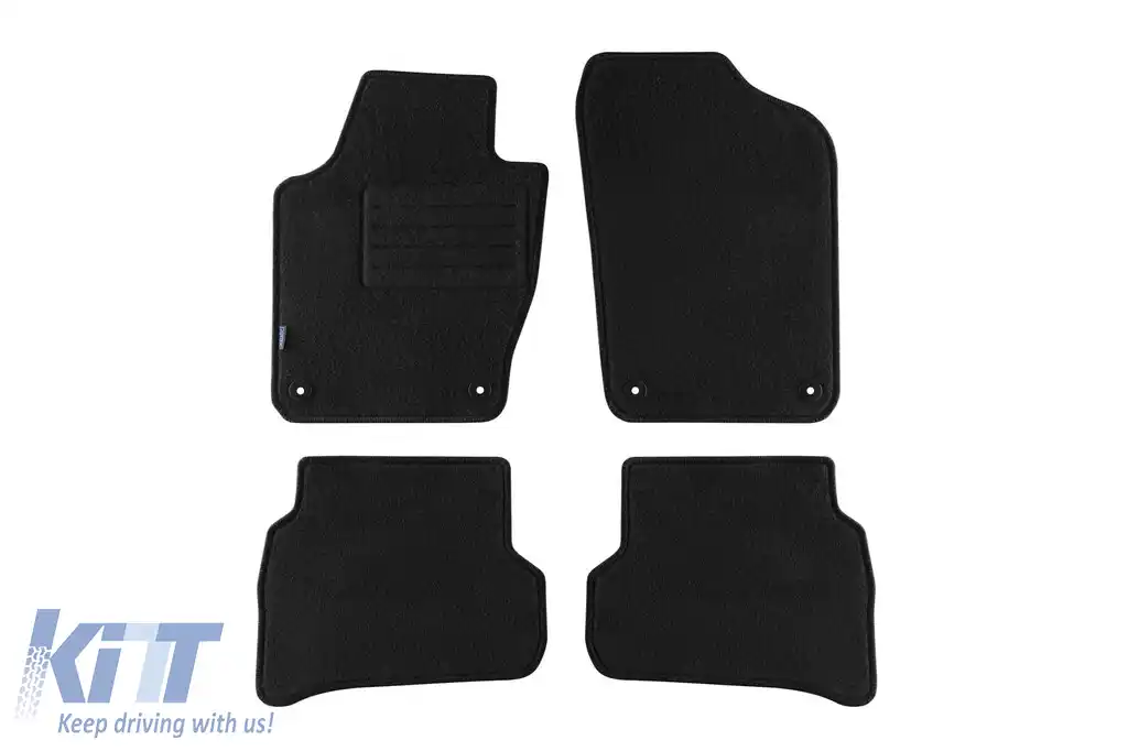 Tălpi de mochetă cu două straturi, potrivite pentru Seat Ibiza, Ibiza CT 2008-2017, set de 4 bucăți, negru