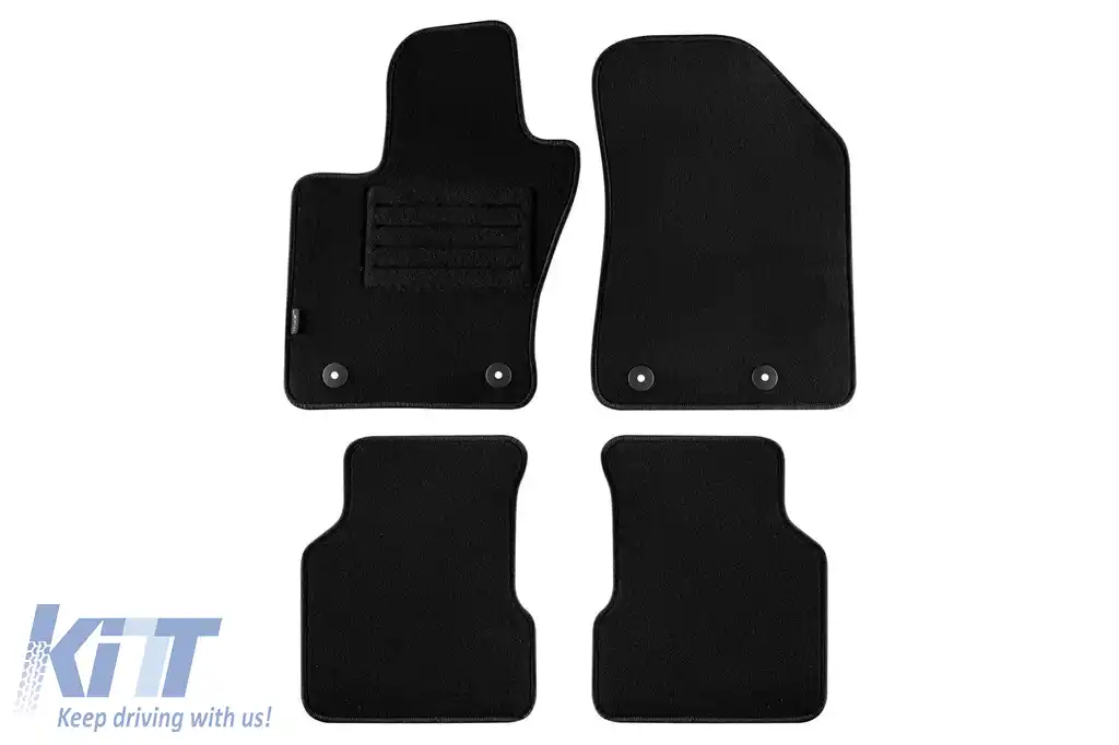 Tălpi de mochetă cu două straturi, potrivite pentru Jeep Compass după 2017, din țesătură Rex, set de 4 bucăți, negre