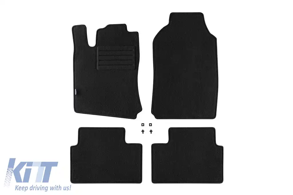 Tălpi de mochetă cu două straturi, potrivite pentru Opel Vectra B 1995-2003, din țesătură Rex, set de 4 bucăți, negre