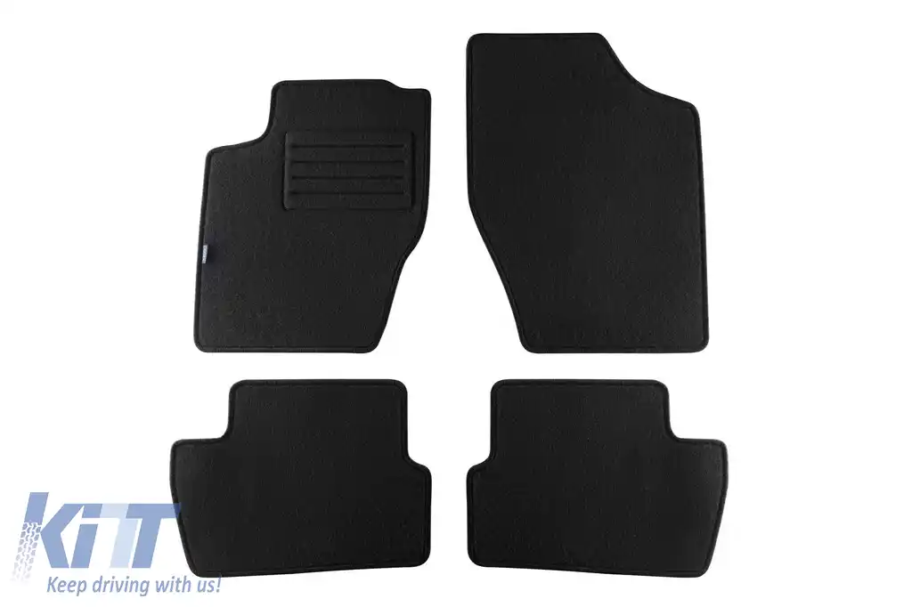 Tălpi de mochetă cu două straturi, potrivite pentru Citroen C4 2004-2010, din țesătură Rex, set de 4 bucăți, negre
