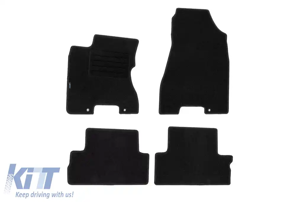 Tălpi de mochetă cu două straturi, potrivite pentru Nissan X-Trail T31 2007-2014, din țesătură Rex, set de 4 bucăți, negre