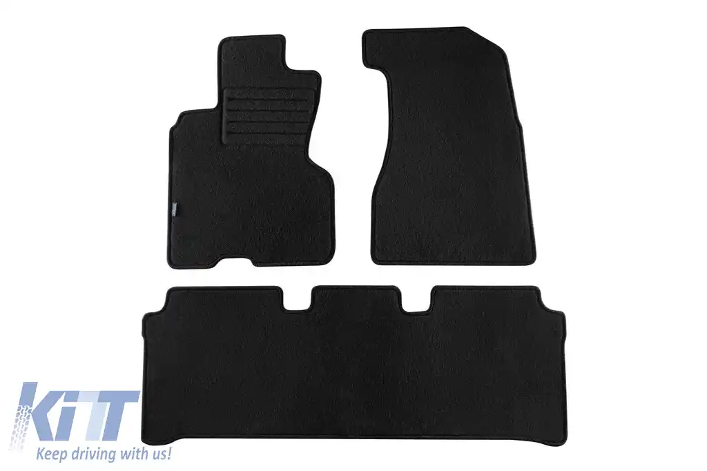 Tălpi de mochetă cu două straturi, potrivite pentru Honda CR-V 2002-2006, țesătură Rex, set de 3 piese, negru