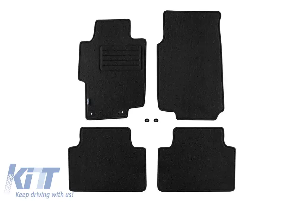 Tălpi de mochetă cu două straturi, potrivite pentru Honda Accord sedan, estate 2003-2008, set de 4 bucăți, negru