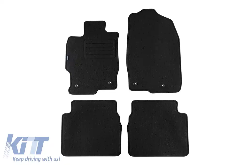 Tălpi de mochetă cu două straturi, potrivite pentru Mazda 6 sedan, estate 2008-2012, set de 4 bucăți, negru