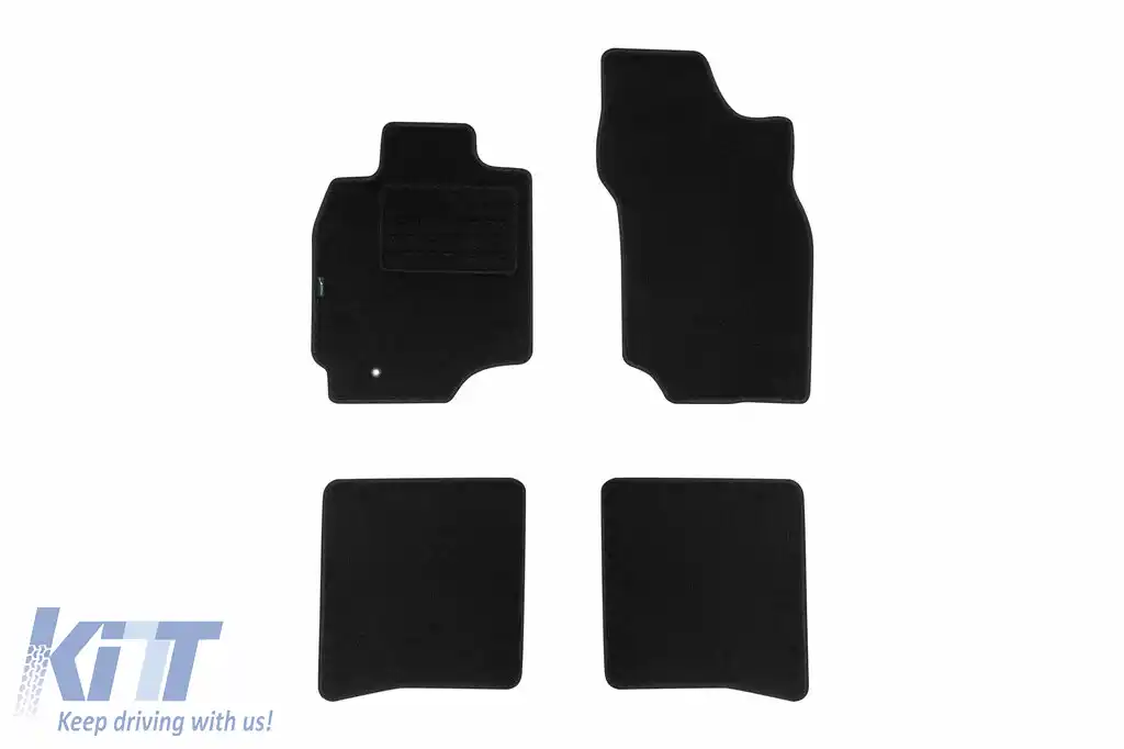 Tălpi de mochetă cu două straturi, potrivite pentru Mitsubishi Lancer 2003-2008, din țesătură Rex, set de 4 bucăți, negre